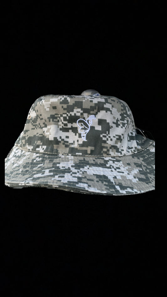 Digital Military Bee Bucket Hat - Sage Green